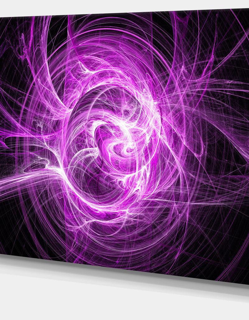 Designq Wisps Of Smoke Purple In Black - Abstract Digital Art Canvas Print