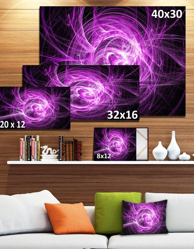 Designq Wisps Of Smoke Purple In Black - Abstract Digital Art Canvas Print