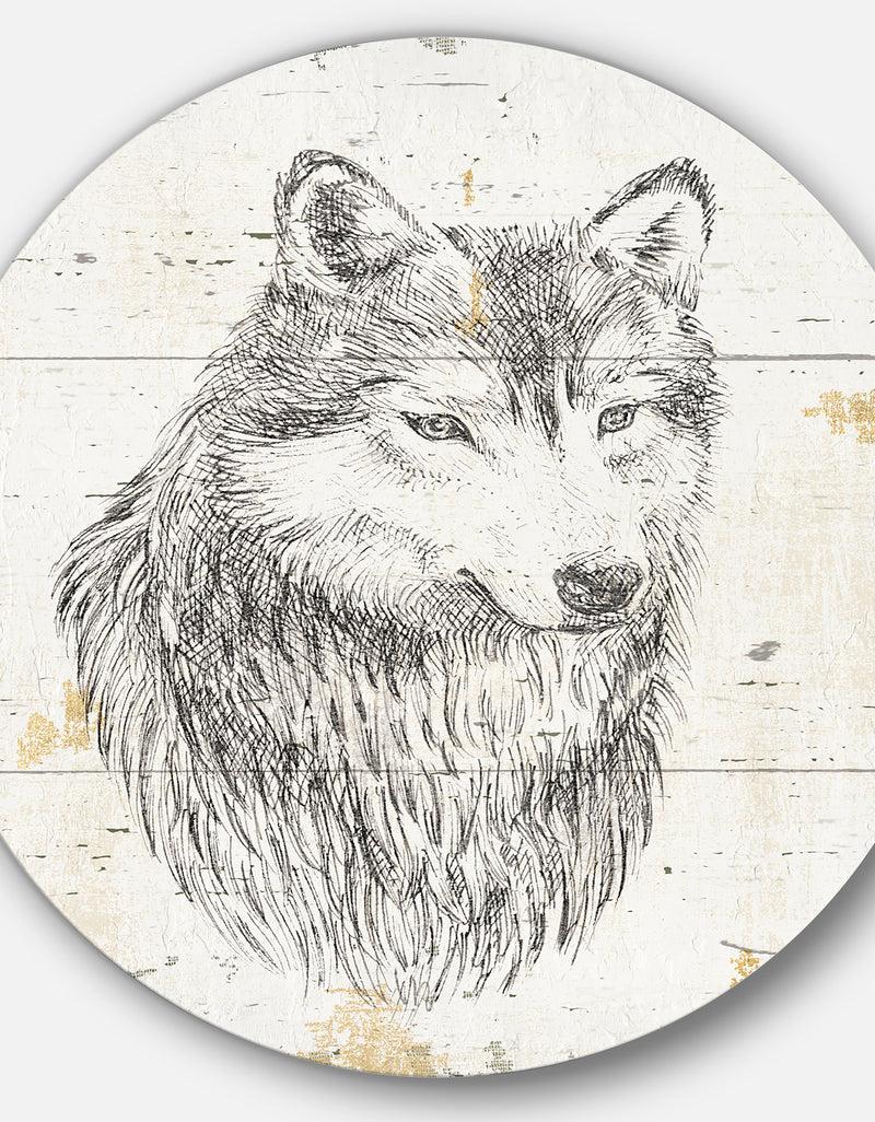 Designq Wolf Wild And Beautiful III - Farmhouse Metal Circle Wall Art