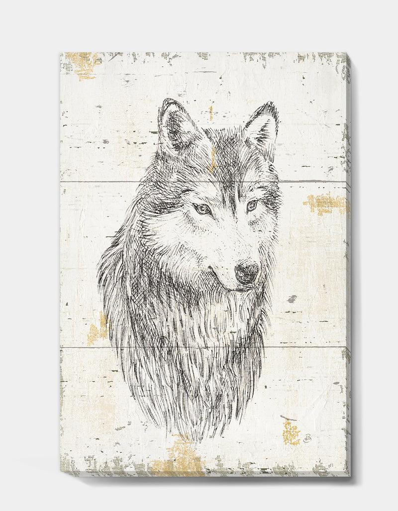 Designq Wolf Wild And Beautiful III - Wildlife Animal Gallery-wrapped Canvas