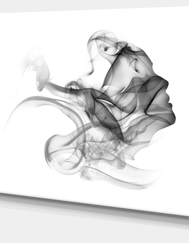 Designq Woman And Smoke Double Exposure - Portrait Canvas Art Print