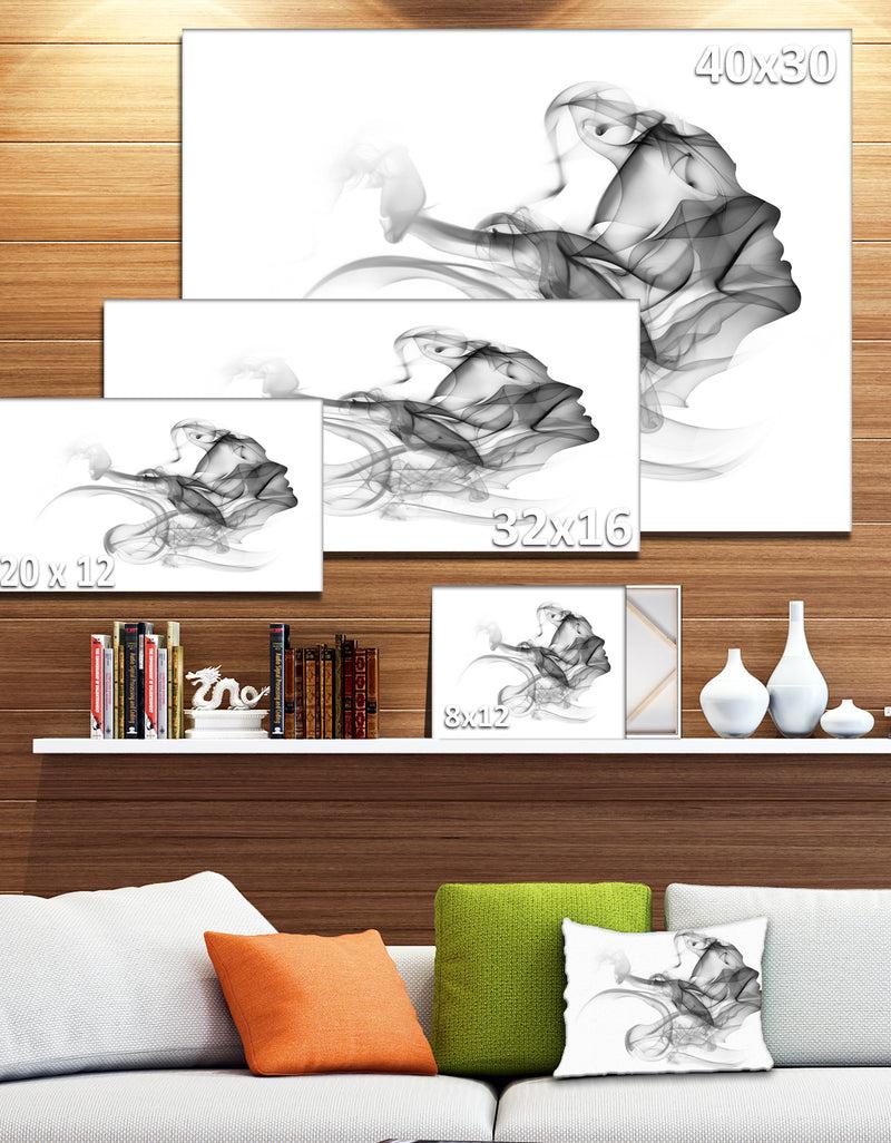 Designq Woman And Smoke Double Exposure - Portrait Canvas Art Print