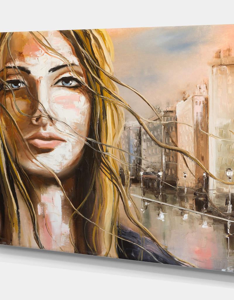 Designq Woman Portrait I Want It All - Glamour Painting Print On Wrapped Canvas