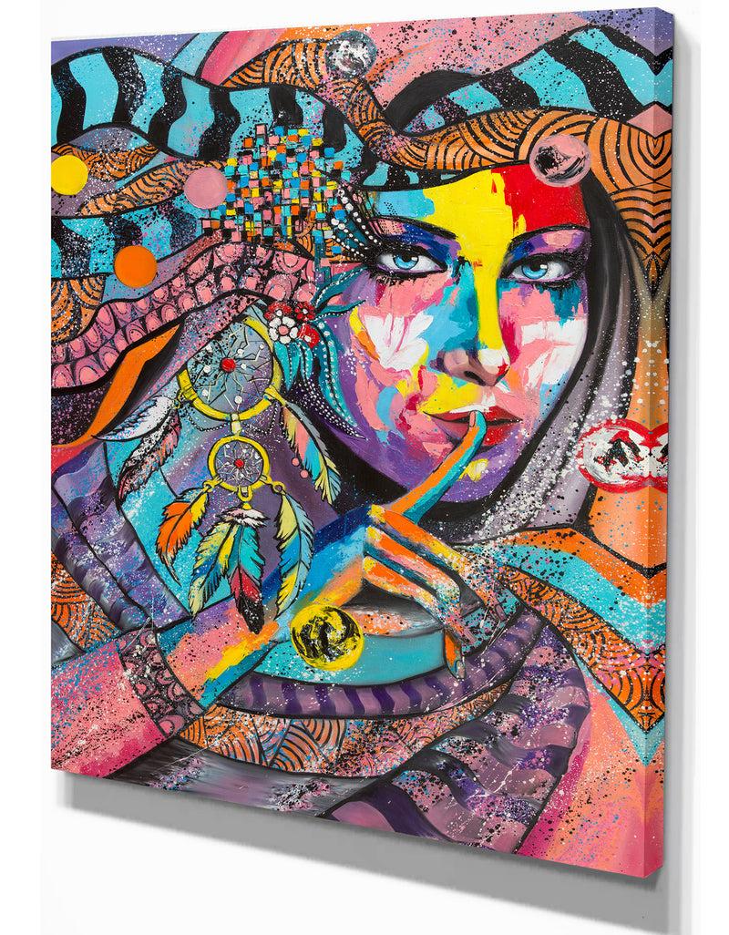 Designq Woman Portrait In Your Dreams - Glamour Painting Print On Wrapped Canvas