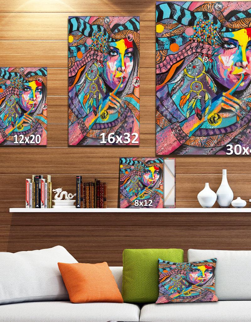 Designq Woman Portrait In Your Dreams - Glamour Painting Print On Wrapped Canvas
