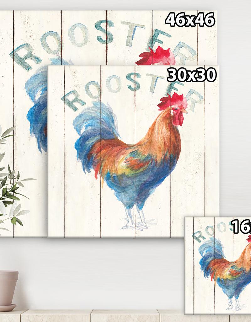 Designq Wood Farm Roaster I - Farmhouse Canvas Artwork
