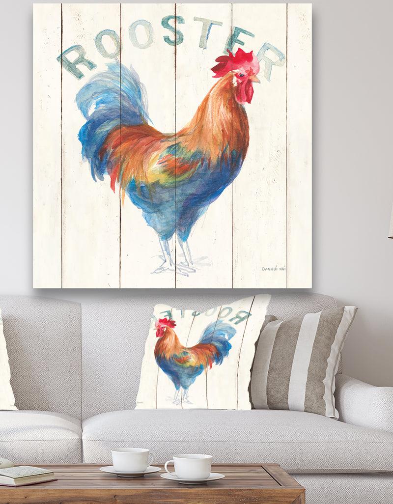 designq Wood Farm Roaster I - Farmhouse Canvas Artwork