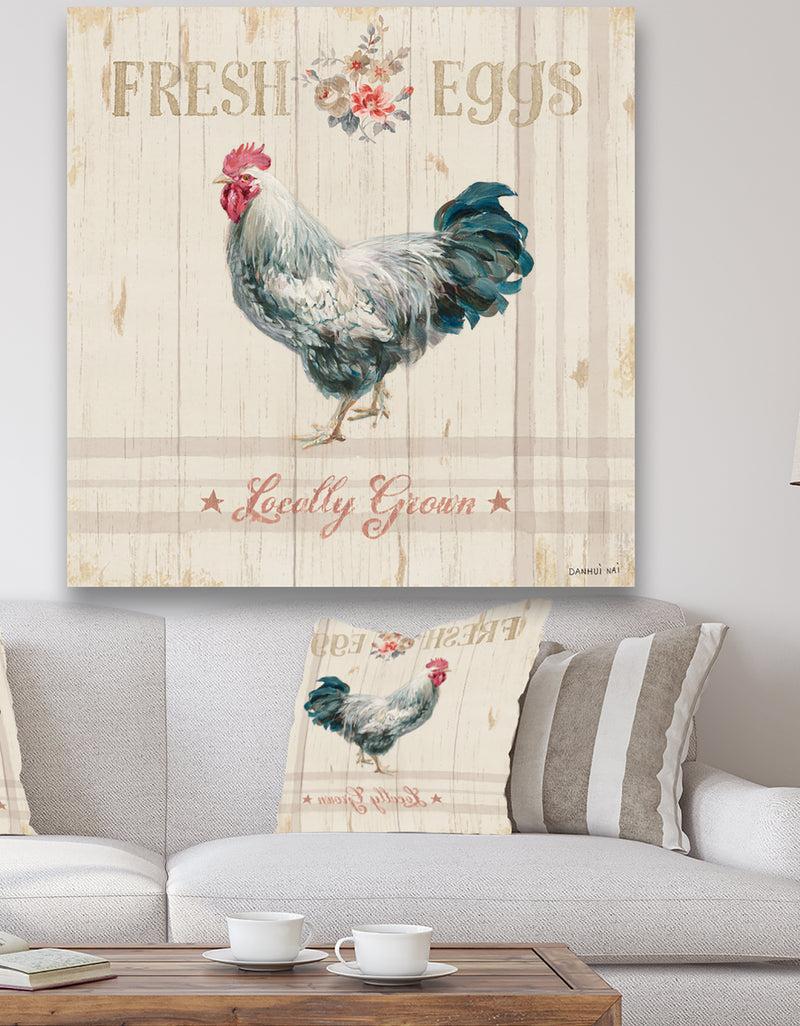 designq Wood Farm Roaster III - Farmhouse Gallery-wrapped Canvas