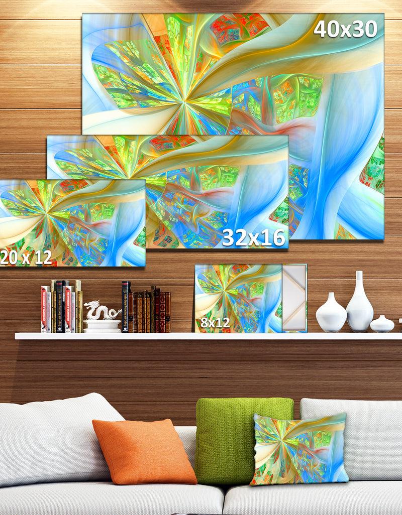 Designq Yellow Fractal Exotic Plant Stems - Extra Large Canvas Art Print