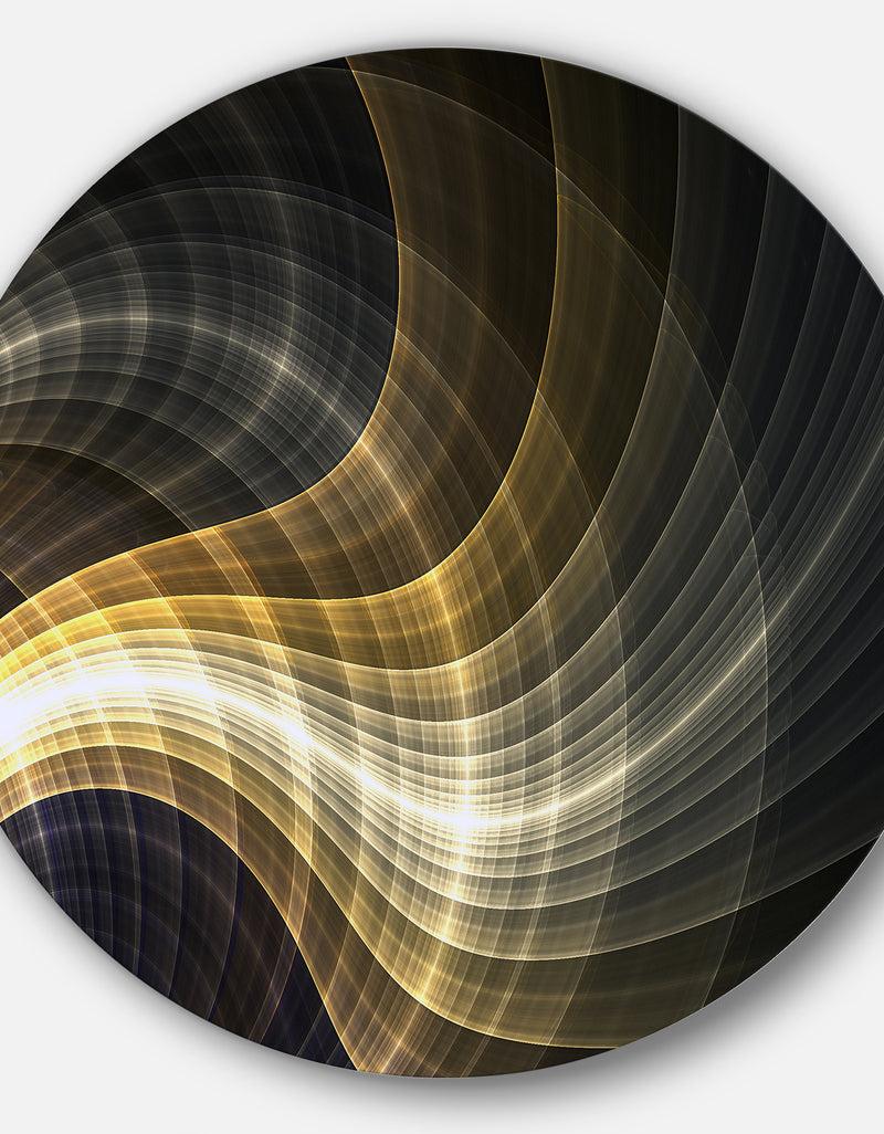 Designq Yellow Fractal Light Art - Abstract Digital Art Disc Metal Artwork