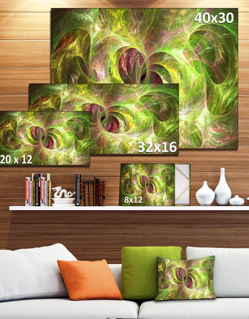 Designq Yellow Fractal Ornamental Glass - Abstract Artwork On Canvas