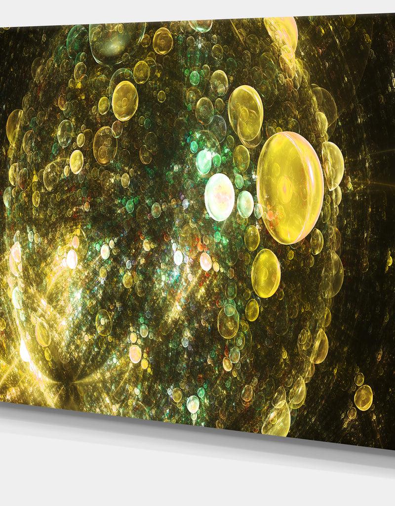 Designq Yellow Spherical Planet Bubbles - Extra Large Canvas Art Print