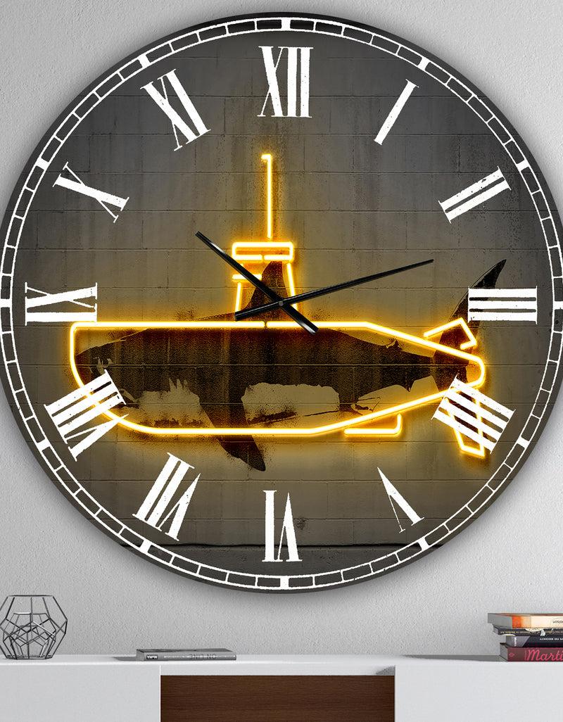 designq Yellow submarine - Oversized Modern Wall Clock
