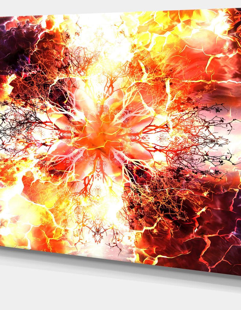 Designq Yellow Tree Pattern Mandala - Abstract Art On Canvas