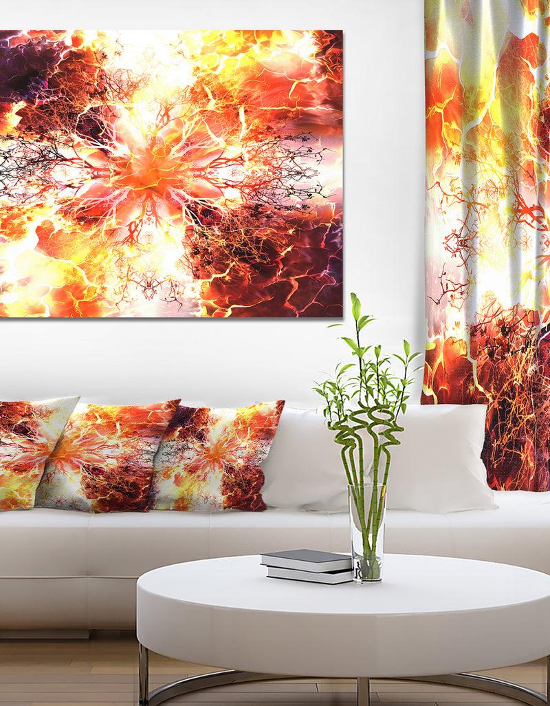 designq Yellow Tree Pattern Mandala - Abstract Art on Canvas