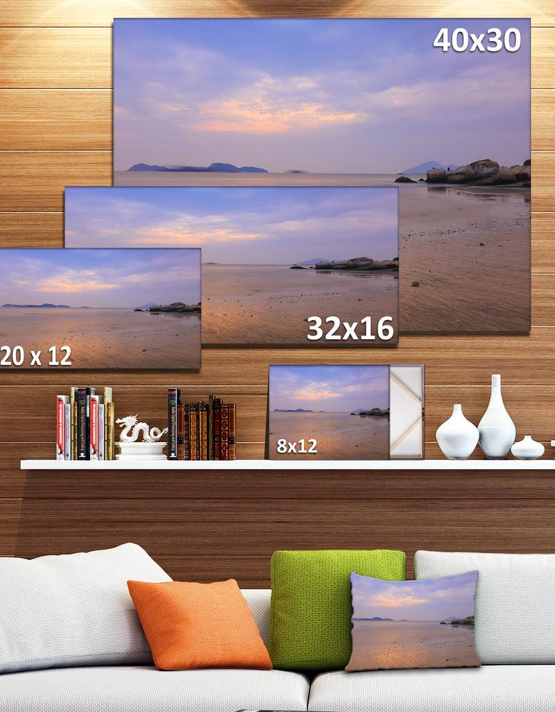 Designq Yellowish Sunset At Lung Kwu Tan Coastline - Landscape Artwork Canvas