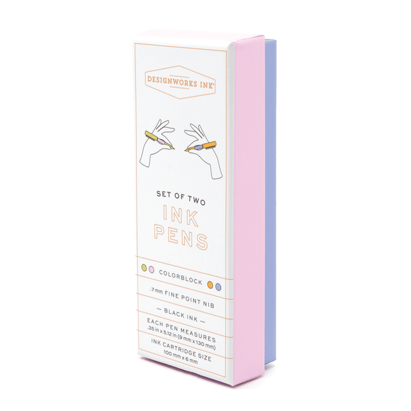 designworks ink Color Block Pens - Set of 2 - Lilac + Cornflower