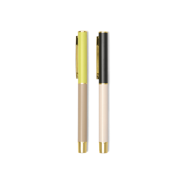 Designworks Ink Color Block Pens - Set Of 2 - Off White + Taupe