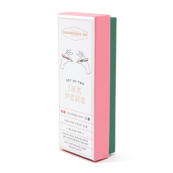 designworks ink Color Block Pens - Set of 2 - Red Orange + Emerald