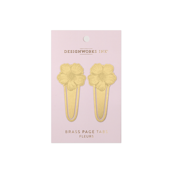 designworks ink Brass Page Tabs - Fleurs