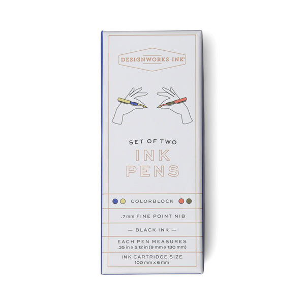 Designworks Ink Color Block Pens - Cobalt + Army Green