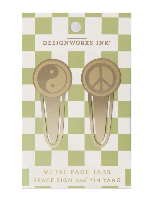 designworks ink Metal Page Tabs - Peace & Yin Yang