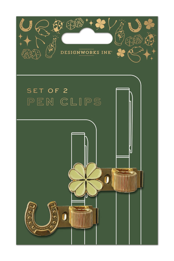 Designworks Ink Set Of 2 Pen Clips - Lucky Charms