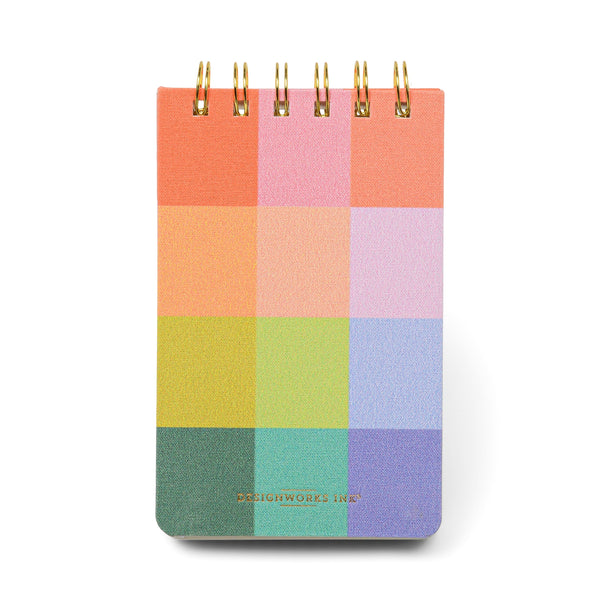 Designworks Ink Twin Wire Notepad - Rainbow Check