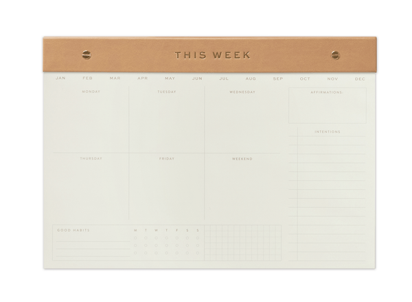 designworks ink Weekly Postbound Notepad - Camel