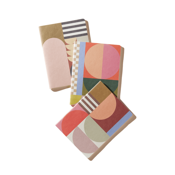 designworks ink Flex Notebooks Saddle Stitch Spine - Set of 3 - Mod Geo