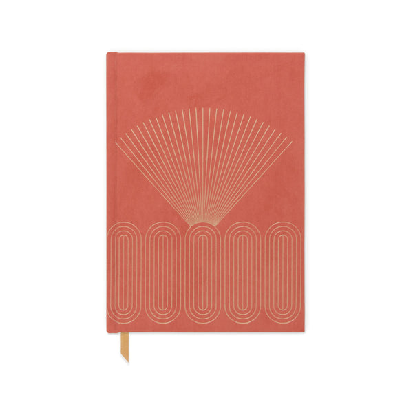 designworks ink Hard Cover Suede Cloth Journal with Pocket - Radiant Rays
