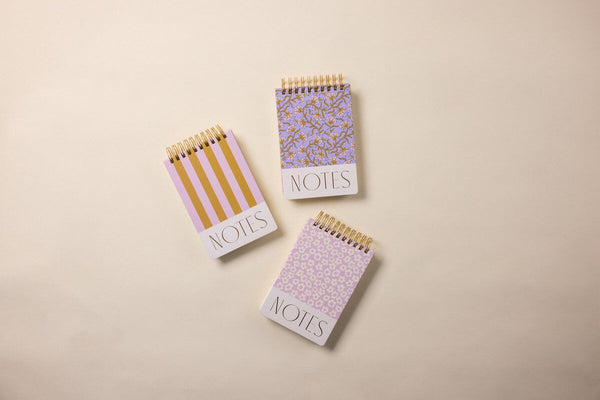 Designworks Ink Large Chunky Notepad - Lilac + Ochre Stripes