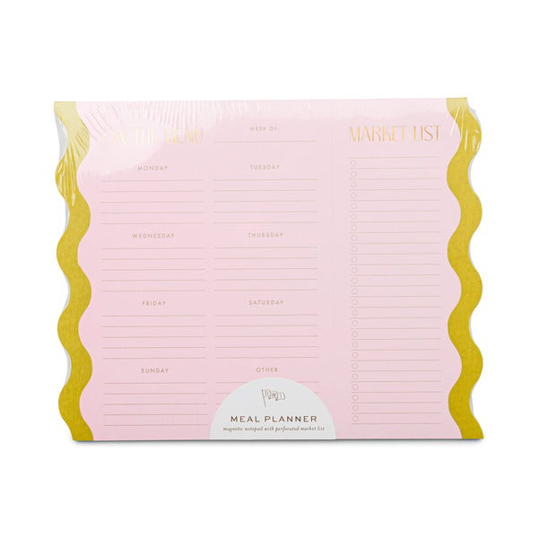 Designworks Ink Meal Planner Notepad With Magnets - Pink + Chartreuse