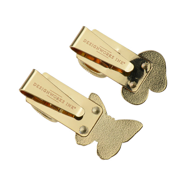 Designworks Ink Set Of 2 Pen Clips - Butterfly & Mushroom