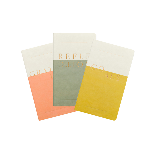 designworks ink Set of 3 Single Flex Undated Planners - Wellness (Reflections Goals Gratitude)
