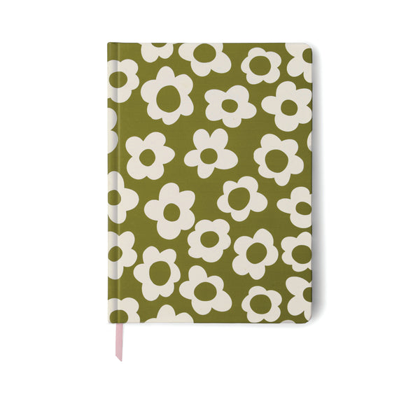 designworks ink Soft Touch Jumbo Journal - Green Groovy Floral