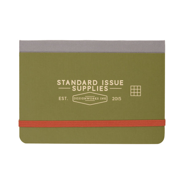 designworks ink Standard Issue Pocket Journal - Army Green + Chili