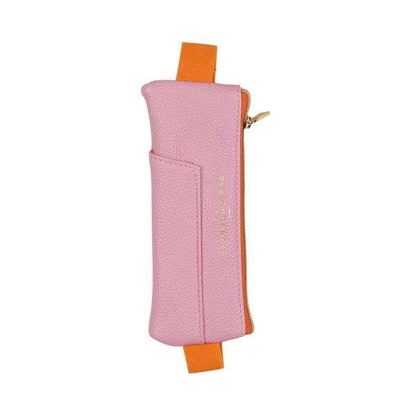 designworks ink Vegan Leather Pen Pouch - Pink + Orange