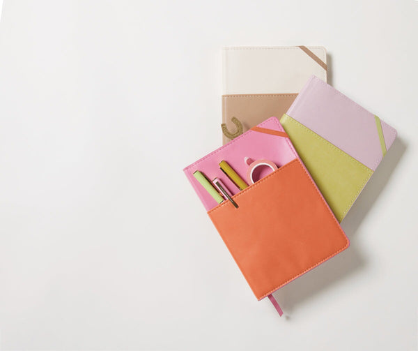 Designworks Ink Vegan Leather Pocket Journal - Pink + Chili