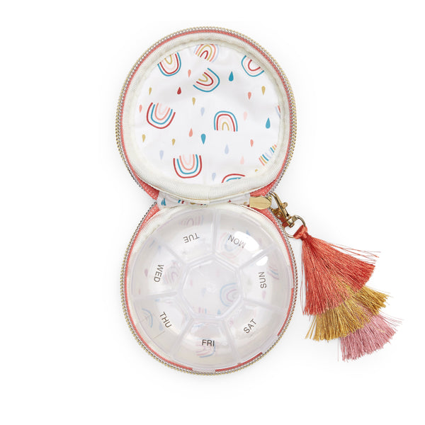 Designworks Ink Vegan Leather Travel Pill Case With Tassel - "Chill Pills"