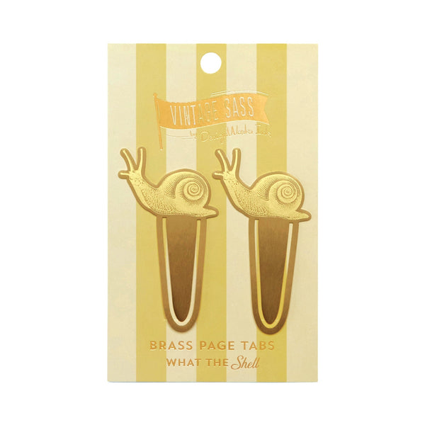 designworks ink Vintage Sass Brass Page Tabs - What the Shell
