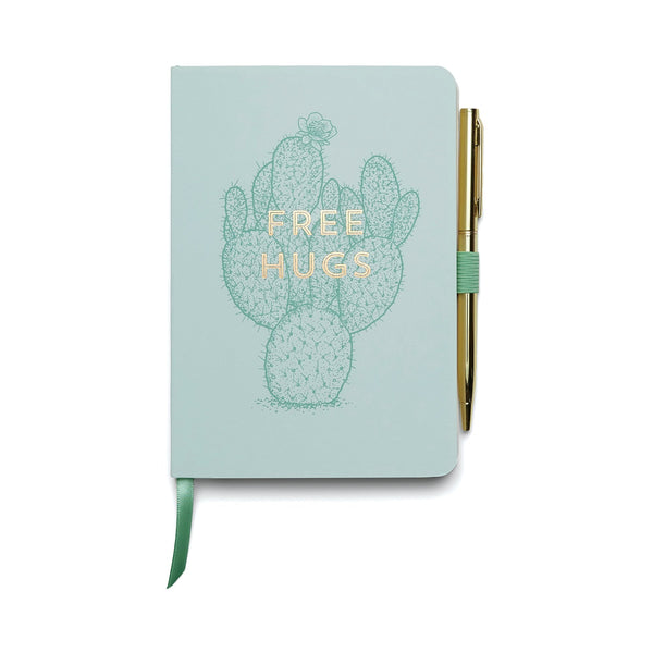 designworks ink Vintage Sass Notebook with Pen - Free Hugs