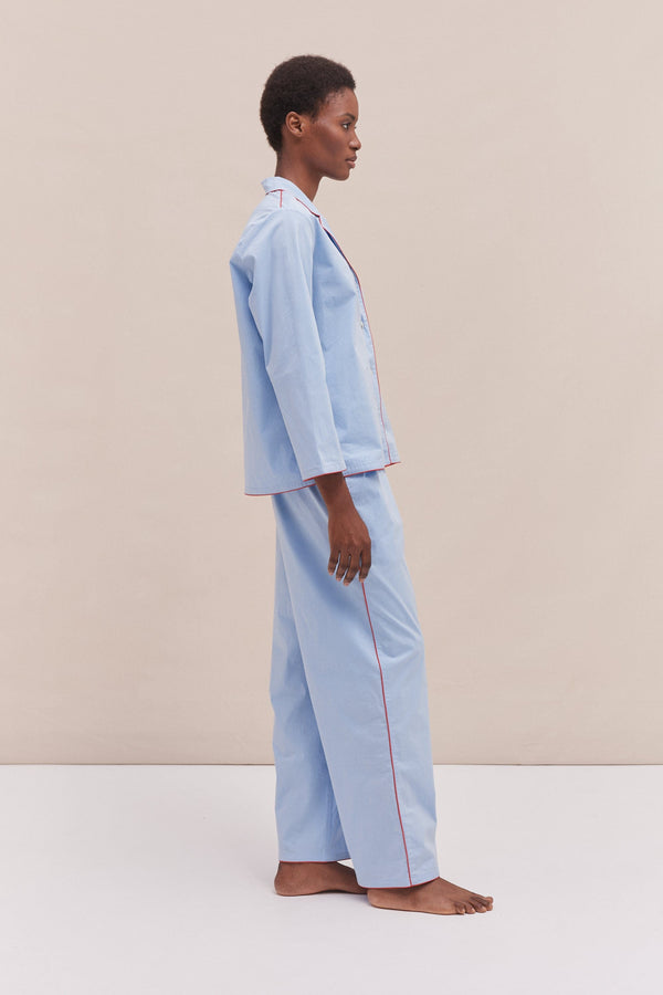 Desmond & Dempsey 402 Long Pyjama Set Blue