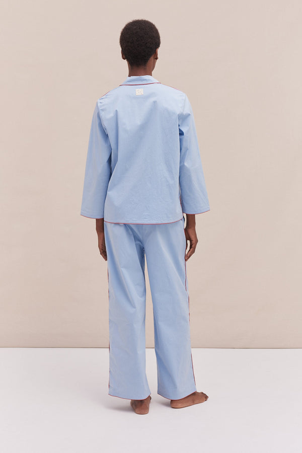 Desmond & Dempsey 402 Long Pyjama Set Blue