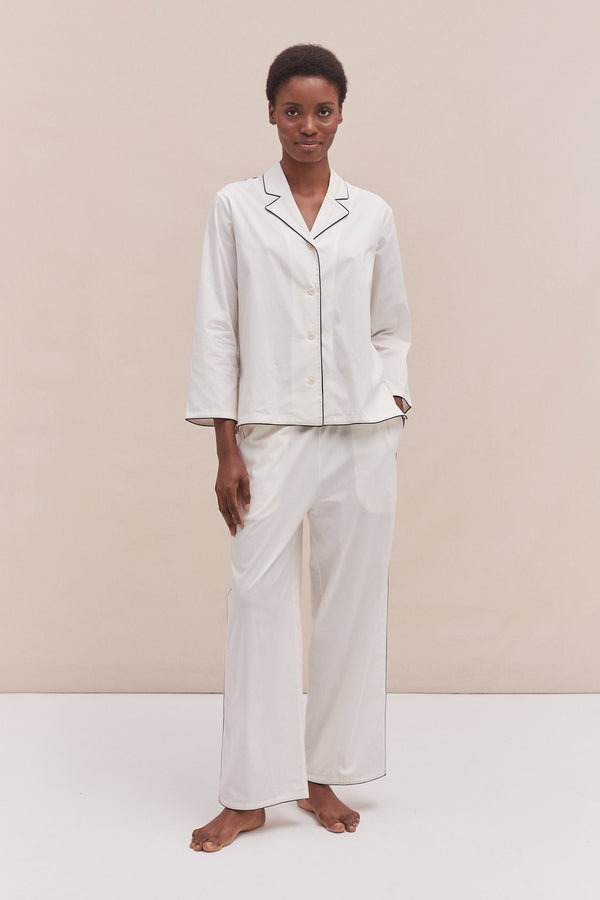 desmond & dempsey 402 Long Pyjama Set Cream