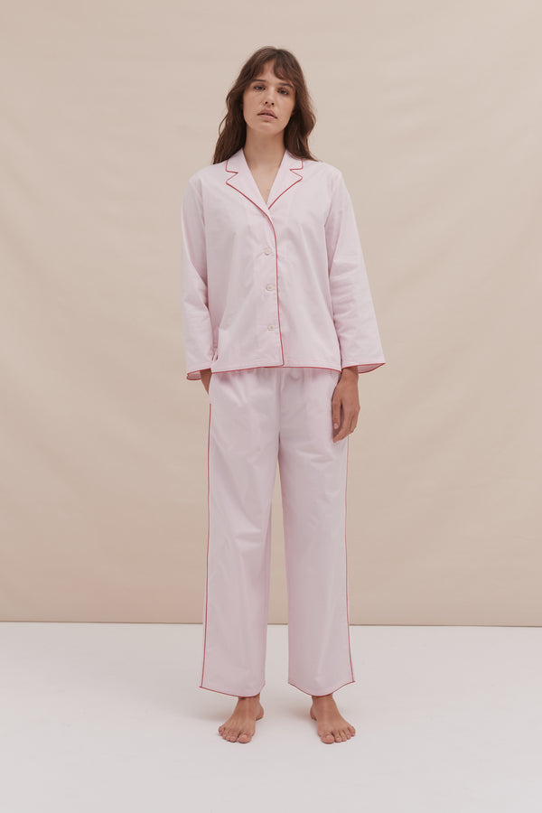 desmond & dempsey 402 Long Pyjama Set Pink