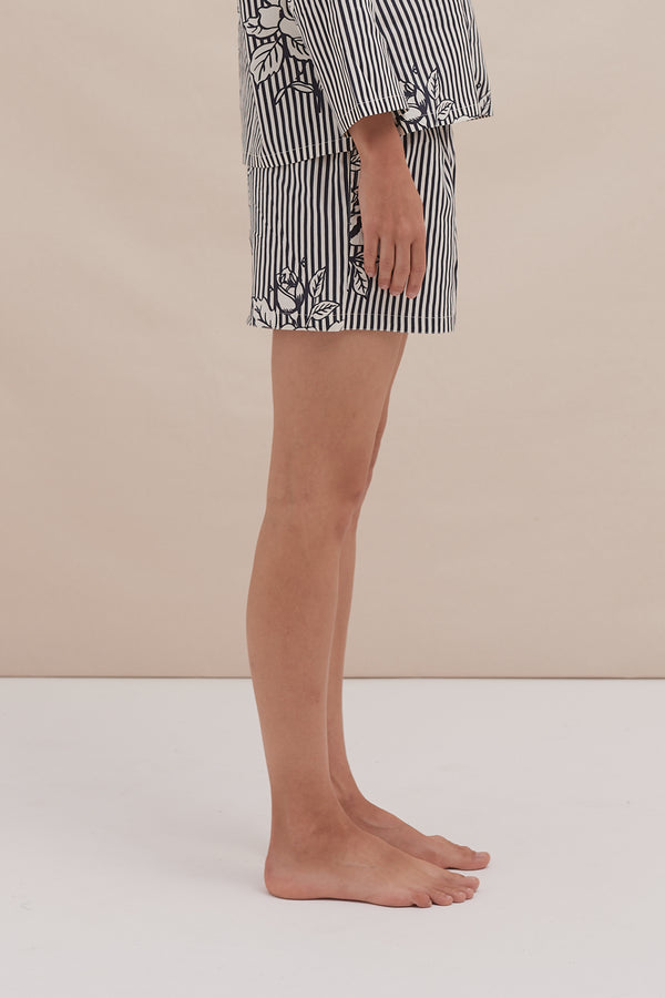 Desmond & Dempsey 402 Pinstripe Rose Navy