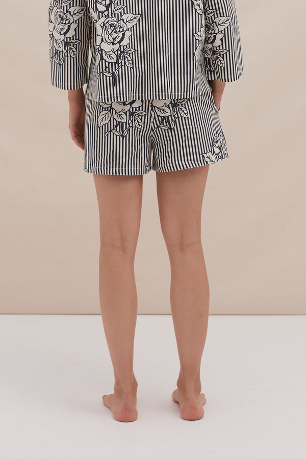 Desmond & Dempsey 402 Pinstripe Rose Navy