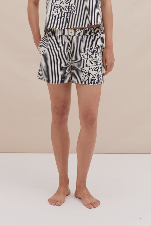 desmond & dempsey 402 Pinstripe Rose Navy