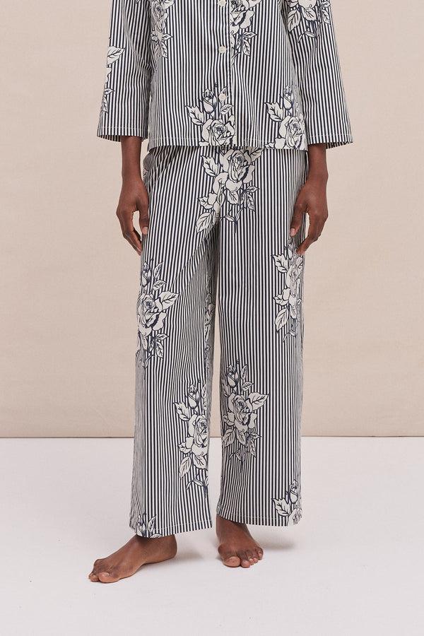 desmond & dempsey 402 Pinstripe Rose Navy